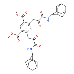 ChemSpider 2D Image | Dimethyl 2,6-bis[3-(adamantan-2-ylamino)-2,3-dioxopropyl]-3,5-pyridinedicarboxylate | C35H43N3O8