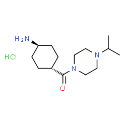 ChemSpider 2D Image | (trans-4-Aminocyclohexyl)(4-isopropyl-1-piperazinyl)methanone hydrochloride (1:1) | C14H28ClN3O