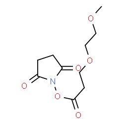 ChemSpider 2D Image | 2,5-dioxopyrrolidin-1-yl 3-(2-methoxyethoxy)propanoate | C10H15NO6