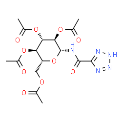 ChemSpider 2D Image | 2,3,4,6-Tetra-O-acetyl-N-(1H-tetrazol-5-ylcarbonyl)-beta-D-glucopyranosylamine | C16H21N5O10