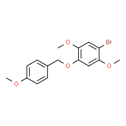 ChemSpider 2D Image | 1-Bromo-2,5-dimethoxy-4-((4-methoxybenzyl)oxy)benzene | C16H17BrO4