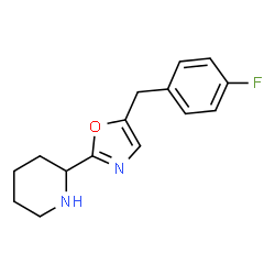 ChemSpider 2D Image | 2-[5-(4-Fluorobenzyl)-1,3-oxazol-2-yl]piperidine | C15H17FN2O