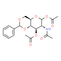 ChemSpider 2D Image | 2-Acetamido-1,3-di-O-acetyl-4,6-O-benzylidene-2-deoxy-D-glucopyranose | C19H23NO8