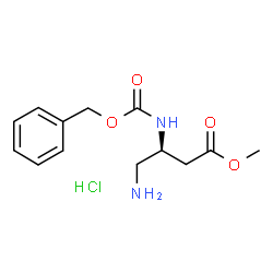 ChemSpider 2D Image | Methyl (3S)-4-amino-3-{[(benzyloxy)carbonyl]amino}butanoate hydrochloride (1:1) | C13H19ClN2O4