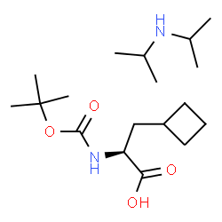ChemSpider 2D Image | 3-Cyclobutyl-N-{[(2-methyl-2-propanyl)oxy]carbonyl}-L-alanine - N-isopropyl-2-propanamine (1:1) | C18H36N2O4