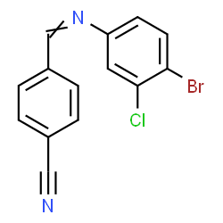 ChemSpider 2D Image | 4-{[(4-Bromo-3-chlorophenyl)imino]methyl}benzonitrile | C14H8BrClN2