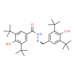ChemSpider 2D Image | 4-Hydroxy-N'-[4-hydroxy-3,5-bis(2-methyl-2-propanyl)benzylidene]-3,5-bis(2-methyl-2-propanyl)benzohydrazide | C30H44N2O3