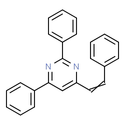 ChemSpider 2D Image | 2,4-Diphenyl-6-(2-phenylvinyl)pyrimidine | C24H18N2