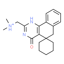 ChemSpider 2D Image | N,N-Dimethyl(4-oxo-4,6-dihydro-1H-spiro[benzo[h]quinazoline-5,1'-cyclohexan]-2-yl)methanaminium | C20H26N3O