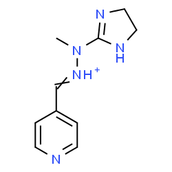 ChemSpider 2D Image | 2-(4,5-Dihydro-1H-imidazol-2-yl)-2-methyl-1-(4-pyridinylmethylene)hydrazinium | C10H14N5