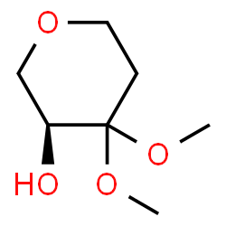 ChemSpider 2D Image | (3S)-4,4-Dimethoxytetrahydro-2H-pyran-3-ol | C7H14O4