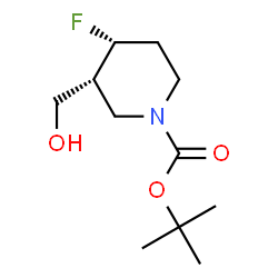ChemSpider 2D Image | 2-Methyl-2-propanyl (3R,4R)-4-fluoro-3-(hydroxymethyl)-1-piperidinecarboxylate | C11H20FNO3