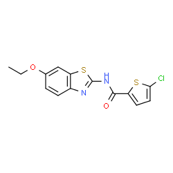 ChemSpider 2D Image | 5-Chloro-N-(6-ethoxy-1,3-benzothiazol-2-yl)-2-thiophenecarboxamide | C14H11ClN2O2S2