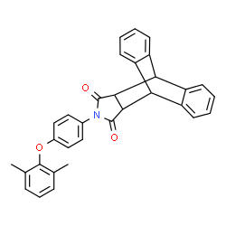 ChemSpider 2D Image | 17-[4-(2,6-Dimethylphenoxy)phenyl]-17-azapentacyclo[6.6.5.0~2,7~.0~9,14~.0~15,19~]nonadeca-2,4,6,9,11,13-hexaene-16,18-dione | C32H25NO3