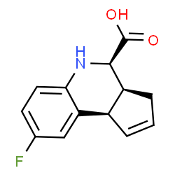 ChemSpider 2D Image | (3aS,4R,9bR)-8-Fluoro-3a,4,5,9b-tetrahydro-3H-cyclopenta[c]quinoline-4-carboxylic acid | C13H12FNO2
