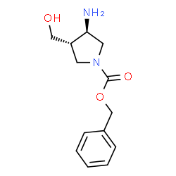 ChemSpider 2D Image | Benzyl (3R,4S)-3-amino-4-(hydroxymethyl)-1-pyrrolidinecarboxylate | C13H18N2O3
