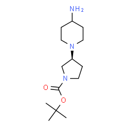 ChemSpider 2D Image | 2-Methyl-2-propanyl (3S)-3-(4-amino-1-piperidinyl)-1-pyrrolidinecarboxylate | C14H27N3O2