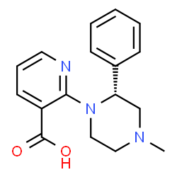 ChemSpider 2D Image | 2-[(2R)-4-Methyl-2-phenyl-1-piperazinyl]nicotinic acid | C17H19N3O2