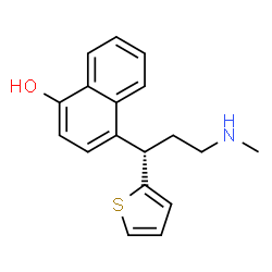 ChemSpider 2D Image | 4-[(1S)-3-(Methylamino)-1-(2-thienyl)propyl]-1-naphthol | C18H19NOS