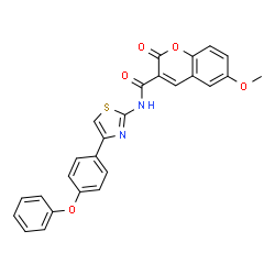 ChemSpider 2D Image | 6-Methoxy-2-oxo-N-[4-(4-phenoxyphenyl)-1,3-thiazol-2-yl]-2H-chromene-3-carboxamide | C26H18N2O5S