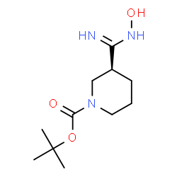 ChemSpider 2D Image | 2-Methyl-2-propanyl (3S)-3-(N-hydroxycarbamimidoyl)-1-piperidinecarboxylate | C11H21N3O3