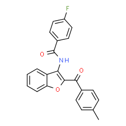 ChemSpider 2D Image | 4-Fluoro-N-[2-(4-methylbenzoyl)-1-benzofuran-3-yl]benzamide | C23H16FNO3