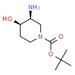 ChemSpider 2D Image | cis-tert-Butyl 3-amino-4-hydroxypiperidine-1-carboxylate | C10H20N2O3