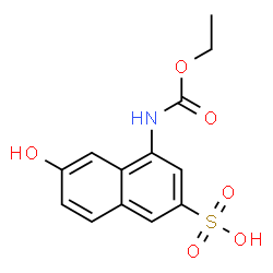 ChemSpider 2D Image | 4-[(Ethoxycarbonyl)amino]-6-hydroxy-2-naphthalenesulfonic acid | C13H13NO6S