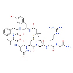 ChemSpider 2D Image | 1-{[(4R,7S,10S,13S,16S)-7-(2-Amino-2-oxoethyl)-13-benzyl-16-(4-hydroxybenzyl)-10-isopropyl-20,20-dimethyl-6,9,12,15,18-pentaoxo-1,2-dithia-5,8,11,14,17-pentaazacycloicosan-4-yl]carbonyl}-L-prolyl-D-ar
ginylglycinamide | C48H69N13O11S2