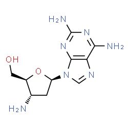 ChemSpider 2D Image | 2,3'-Diamino-2',3'-dideoxyadenosine | C10H15N7O2