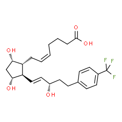 ChemSpider 2D Image | (5Z)-7-[(1R,2R,3R,5S)-3,5-Dihydroxy-2-{(1E,3S)-3-hydroxy-5-[4-(trifluoromethyl)phenyl]-1-penten-1-yl}cyclopentyl]-5-heptenoic acid | C24H31F3O5