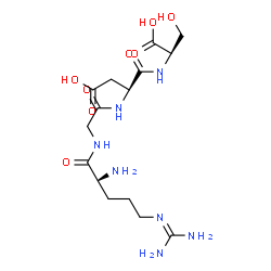 ChemSpider 2D Image | D-Arginylglycyl-L-alpha-aspartyl-D-serine | C15H27N7O8