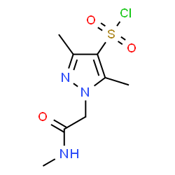 ChemSpider 2D Image | 3,5-Dimethyl-1-[2-(methylamino)-2-oxoethyl]-1H-pyrazole-4-sulfonyl chloride | C8H12ClN3O3S