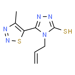 ChemSpider 2D Image | 4-Allyl-5-(4-methyl-1,2,3-thiadiazol-5-yl)-2,4-dihydro-3H-1,2,4-triazole-3-thione | C8H9N5S2