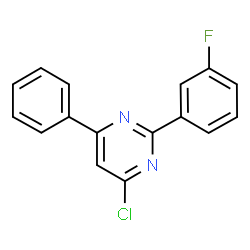 ChemSpider 2D Image | 4-Chloro-2-(3-fluorophenyl)-6-phenylpyrimidine | C16H10ClFN2
