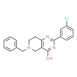 ChemSpider 2D Image | 6-Benzyl-2-(3-chlorophenyl)-5,6,7,8-tetrahydropyrido[4,3-d]pyrimidin-4(1H)-one | C20H18ClN3O
