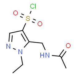 ChemSpider 2D Image | 5-(Acetamidomethyl)-1-ethyl-1H-pyrazole-4-sulfonyl chloride | C8H12ClN3O3S