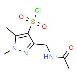 ChemSpider 2D Image | 3-(Acetamidomethyl)-1,5-dimethyl-1H-pyrazole-4-sulfonyl chloride | C8H12ClN3O3S