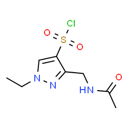 ChemSpider 2D Image | 3-(Acetamidomethyl)-1-ethyl-1H-pyrazole-4-sulfonyl chloride | C8H12ClN3O3S