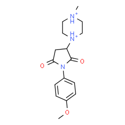 ChemSpider 2D Image | 1-[1-(4-Methoxyphenyl)-2,5-dioxo-3-pyrrolidinyl]-4-methylpiperazinediium | C16H23N3O3