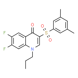 ChemSpider 2D Image | 3-[(3,5-Dimethylphenyl)sulfonyl]-6,7-difluoro-1-propyl-4(1H)-quinolinone | C20H19F2NO3S