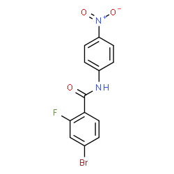 ChemSpider 2D Image | 4-Bromo-2-fluoro-N-(4-nitrophenyl)benzamide | C13H8BrFN2O3