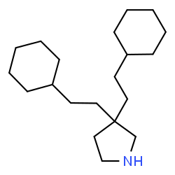 ChemSpider 2D Image | 3,3-Bis(2-cyclohexylethyl)pyrrolidine | C20H37N