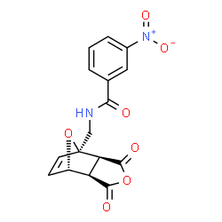 ChemSpider 2D Image | N-{[(1R,2S,6R,7S)-3,5-Dioxo-4,10-dioxatricyclo[5.2.1.0~2,6~]dec-8-en-1-yl]methyl}-3-nitrobenzamide | C16H12N2O7