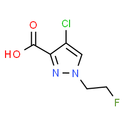 ChemSpider 2D Image | 4-Chloro-1-(2-fluoroethyl)-1H-pyrazole-3-carboxylic acid | C6H6ClFN2O2