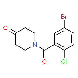 ChemSpider 2D Image | 1-(5-Bromo-2-chlorobenzoyl)-4-piperidinone | C12H11BrClNO2
