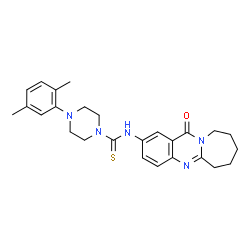 ChemSpider 2D Image | 4-(2,5-Dimethylphenyl)-N-(12-oxo-6,7,8,9,10,12-hexahydroazepino[2,1-b]quinazolin-2-yl)-1-piperazinecarbothioamide | C26H31N5OS