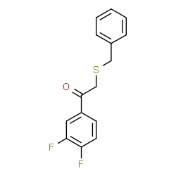 ChemSpider 2D Image | 2-(Benzylsulfanyl)-1-(3,4-difluorophenyl)ethanone | C15H12F2OS