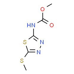 ChemSpider 2D Image | Methyl [5-(methylsulfanyl)-1,3,4-thiadiazol-2-yl]carbamate | C5H7N3O2S2