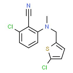 ChemSpider 2D Image | 2-Chloro-6-{[(5-chloro-2-thienyl)methyl](methyl)amino}benzonitrile | C13H10Cl2N2S
